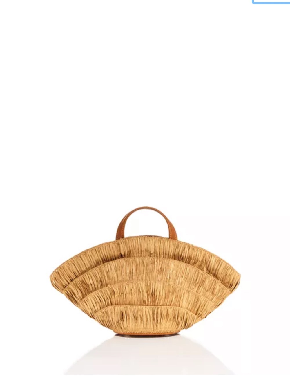 Simon Miller mini Mercado Natural Raffia Fan Tote with Brown Handles